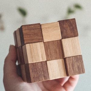 Serpent cube wood decor